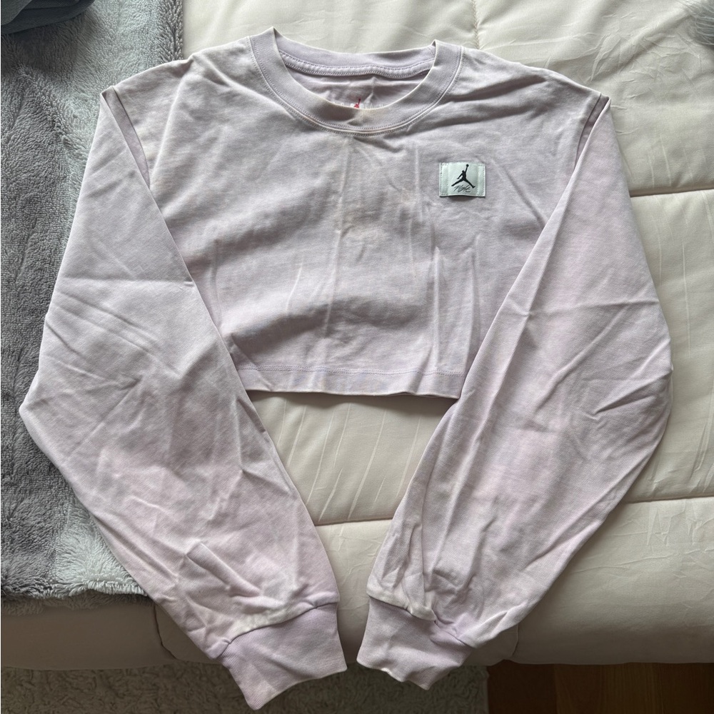 Air Jordan Light Pink tie dye Cropped Long Sleeve Top